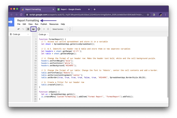 The final code