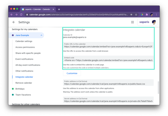 Google Calendar integrations