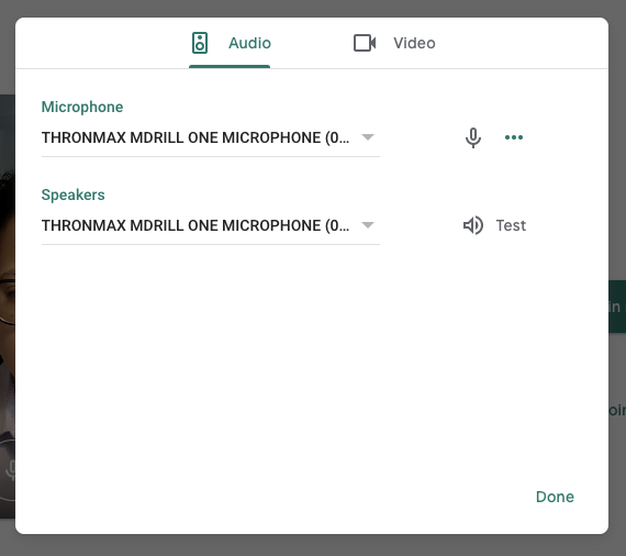 Check audio settings