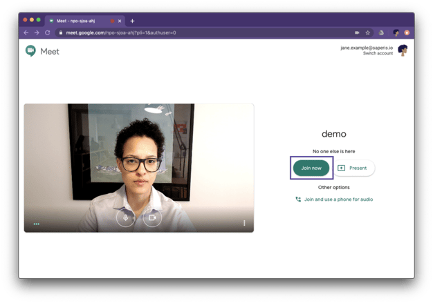 Join Google meet call