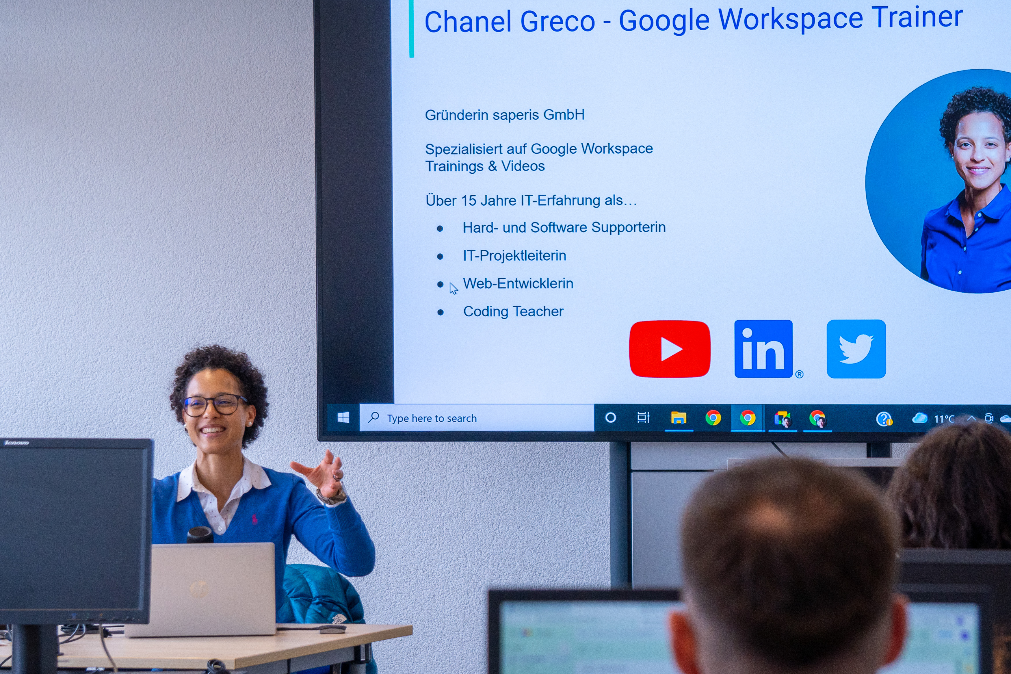 Chanel Greco giving a custom training session