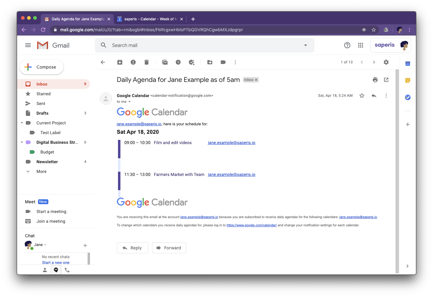 Your Daily Agenda in your Gmail Inbox to kick off your Day » saperis